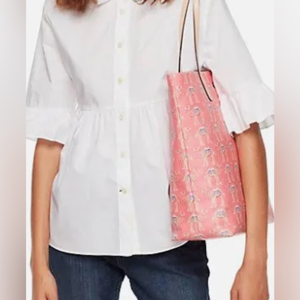 Kate Spade Bon Shopper Spice Things Up Pink Multi Camel Tote Bag